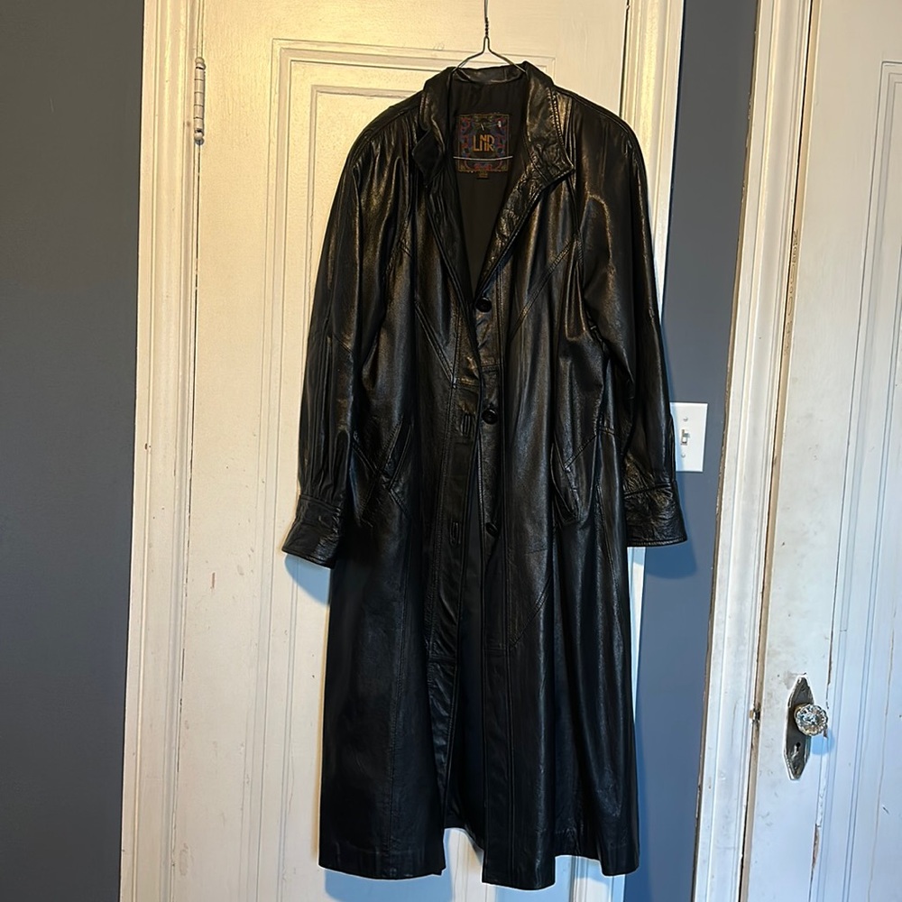 Black Leather Trench Coat